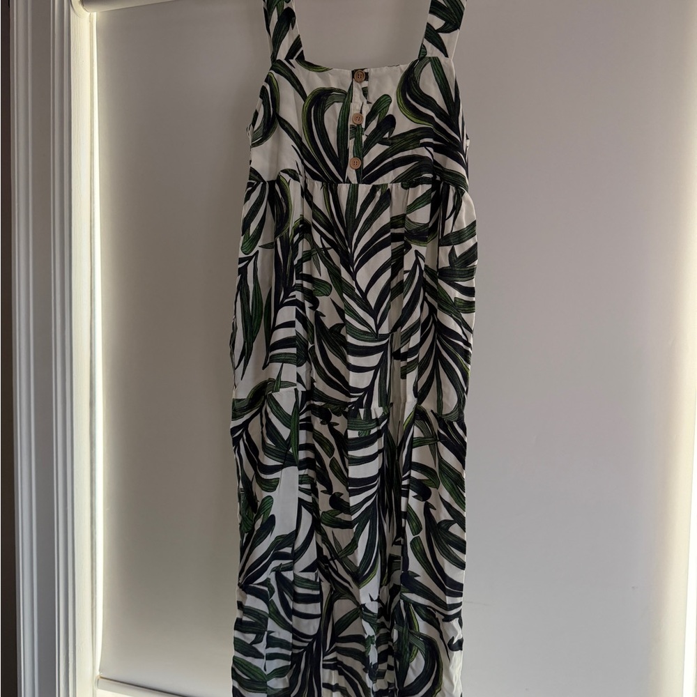 Tropical Leaf Print Dress